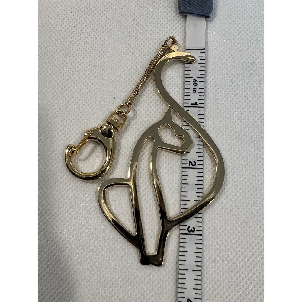 y2k Baby Phat Cat Purse Charm Key Holder Gold-Tone Rhinestone Detail - Picture 3 of 4